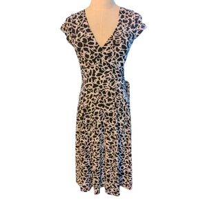 London Times Black and White Patterned Midi Dress 4